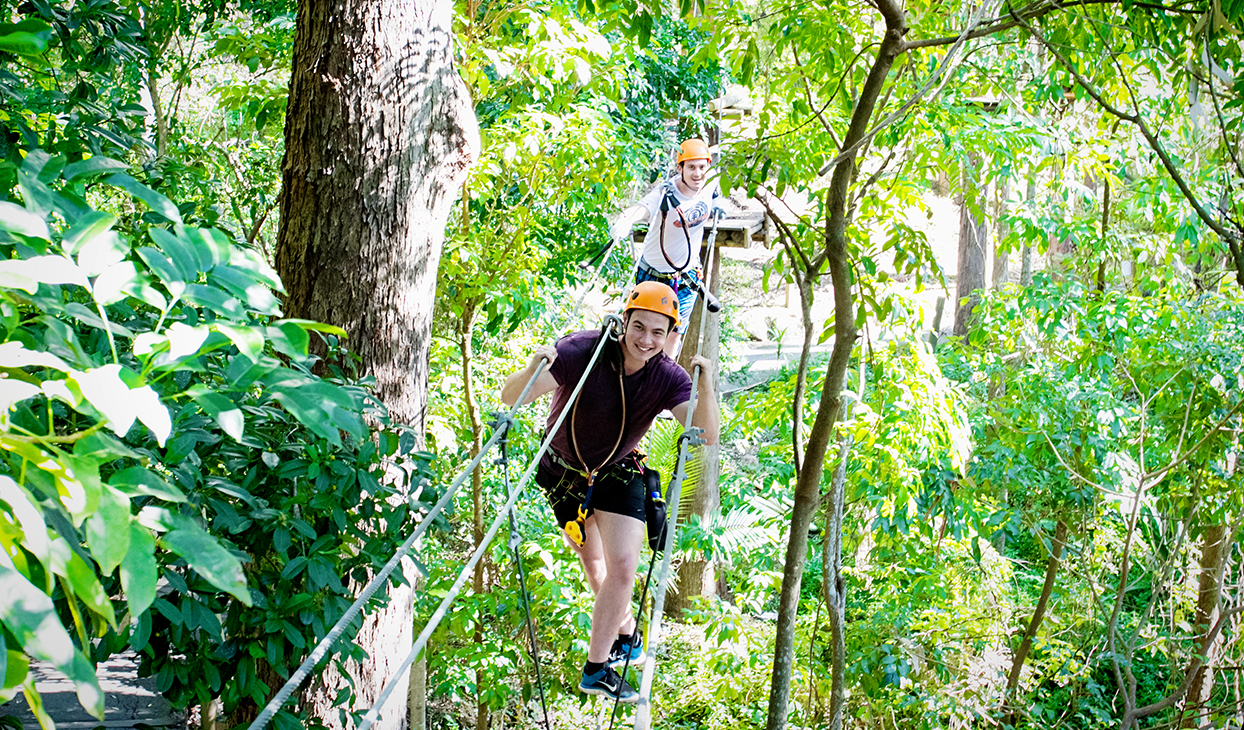 Are you brave enough to take the Tree Top Challenge at Currumbin Wildlife Sanctuary - KKDay Top 15 Family Attractions in Brisbane, Gold Coast, and Cairns to Experience This Year
