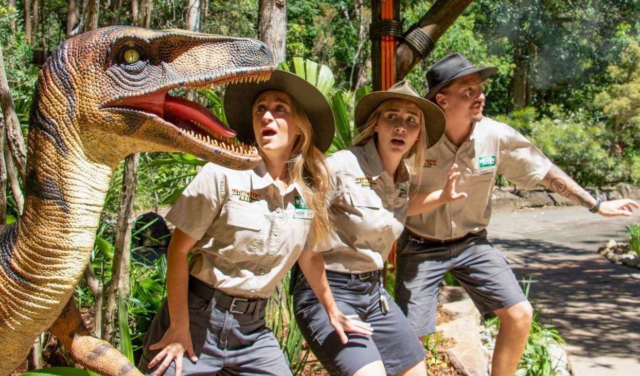 Wildlife Keepers exploring Extinction Trail at Currumbin Wildlife Sanctuary