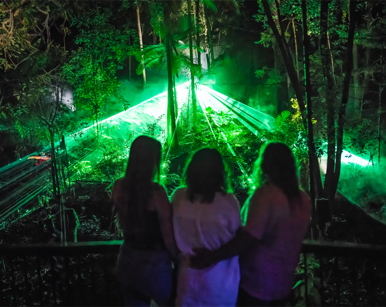 Family look over a bewitching Astra Lumina installation