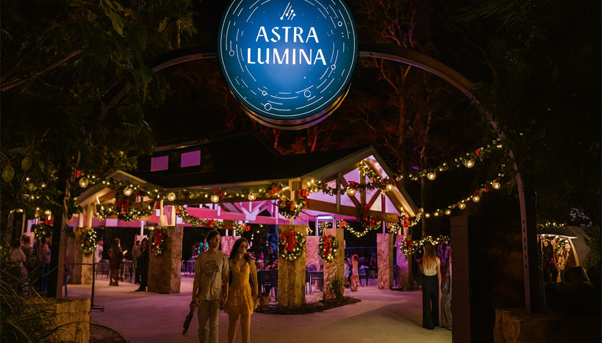Astra lumina welcome pavillion with christmas decorations
